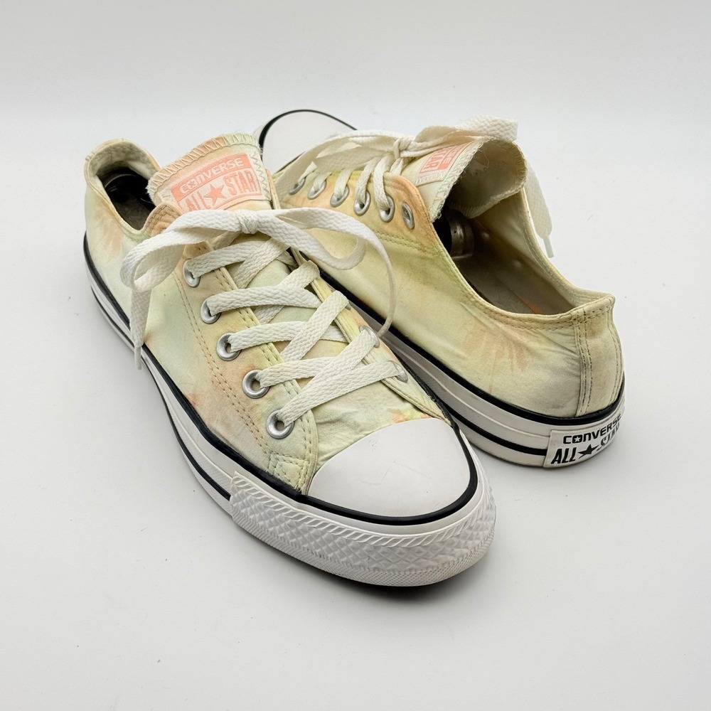 Converse Chuck Taylor Sneakers Womens 8 Yellow Palm Tree Tie Dye Low Top Shoes - Picture 7 of 9